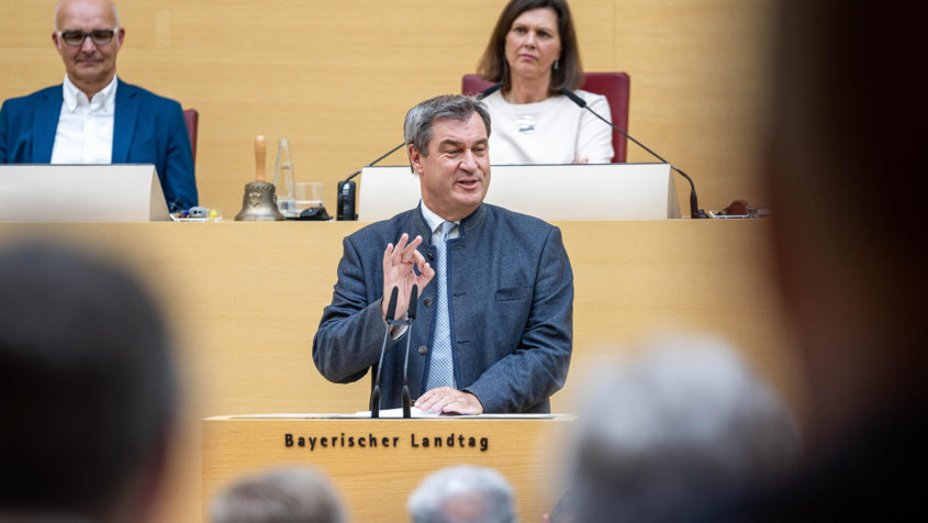 Ministerpräsident Dr. Markus Söder hält in der letzten Plenarsitzung des Bayerischen Landtags vor der Sommerpause 2024 ein Schlusswort.